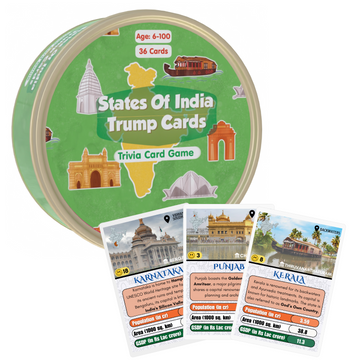 CocoMoco Kids States of India Trump Cards Game for Kids