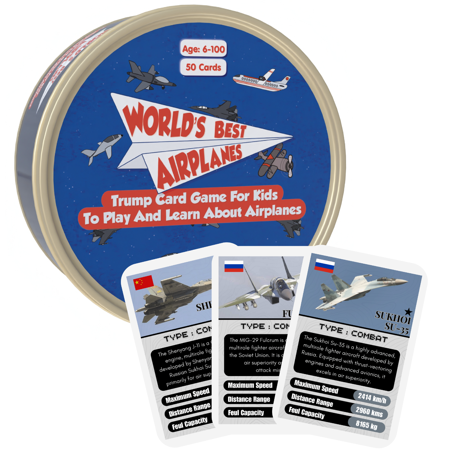 CocoMoco Kids Airplane Trump Cards Game for Kids