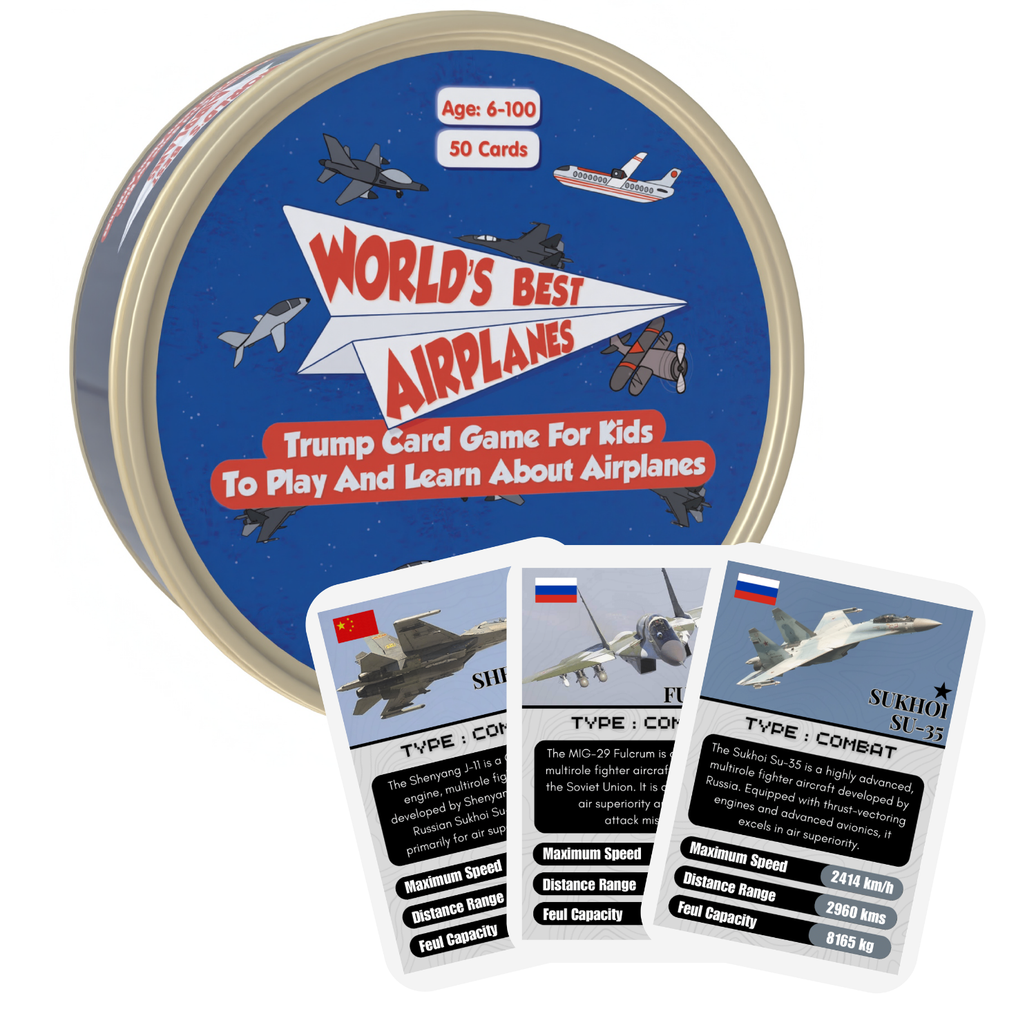 CocoMoco Kids Airplane Trump Cards Game for Kids