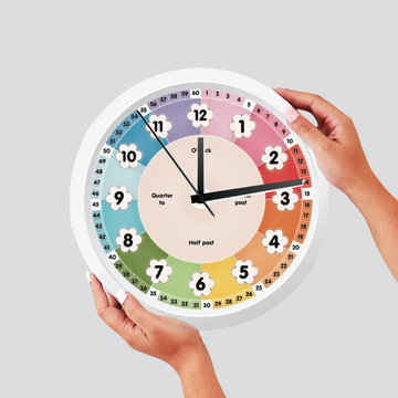 Learning Clock for Kids Room Decor, Telling Time Teaching Clock